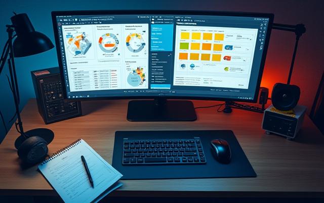 UI-Prototyping auf einem Computerbildschirm mit Pigmentdaten-Diagrammen
